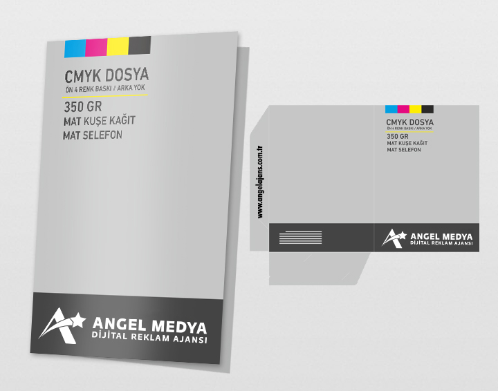 Ebat : 22x31 cm     Kod : AngelDMN  350 gr. Mat Kuşe - Ön 4 Renk Arka Yok - Mat Selefon - Cep Yapıştırma Dahil