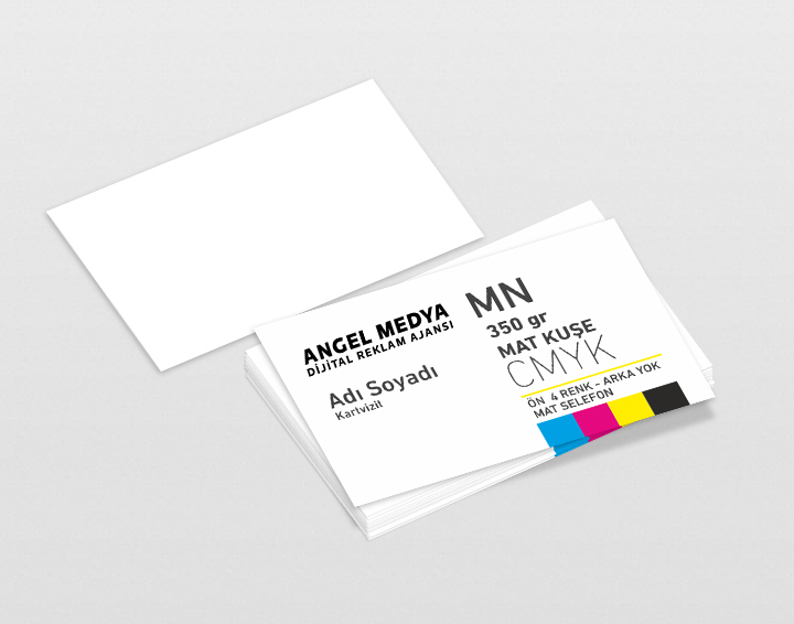 Ebat : 8,3x5,1 cm     Kod : AngelMN  350 gr. Mat Kuşe - Ön 4 Renk Arka Yok - Mat Selefon