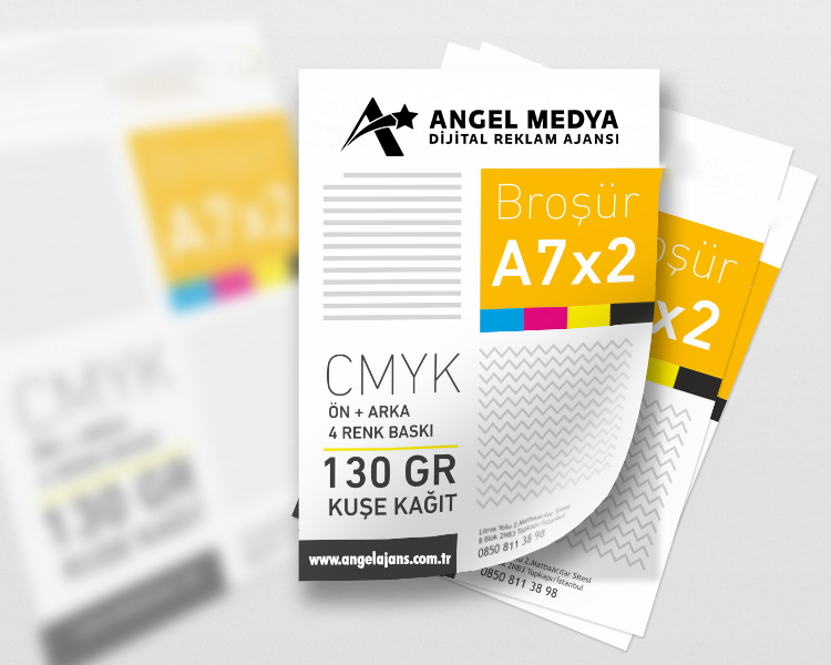 Ebat : 19x20 cm (PRO A7x2)     Kod : Angel1301CA7x2  130 gr. Kuşe - Ön 4 Renk Arka Yok - Selefon Yok
